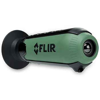 Front side angle view of a Teledyne FLIR Scout TK thermal monocular.