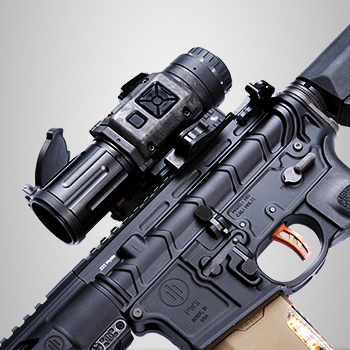 N-Vision NOX thermal weapon sight shown mounted to an AR-15 style rifle.