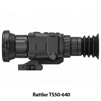 Photo showing a AGM Rattler TS50-640 thermal riflescope.
