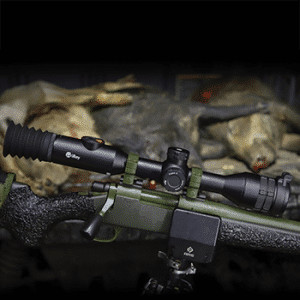 Infiray Outdoor BOLT-C thermal riflescope shown mounted to a bolt-action rifle.