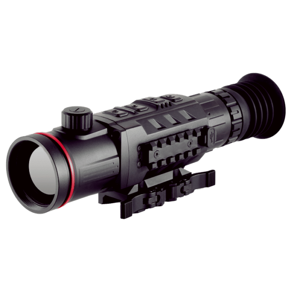 Side angle view of a Infiray Outdoor RICO RH50 PRO dual FOV thermal riflescope.