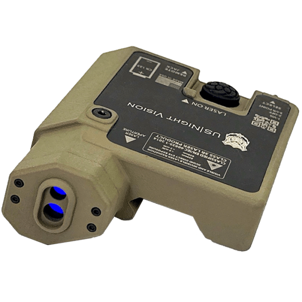 US Night Vision Designate IR dual beam infrared and visible laser shown in FDE color.