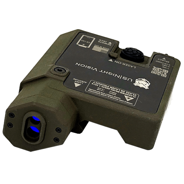 US Night Vision Designate IR dual beam infrared and visible laser shown in OD green color.