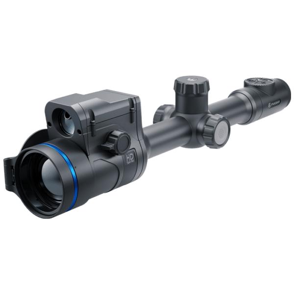 Front angle view of a Thermion 2 LRF XL50 thermal riflescope.