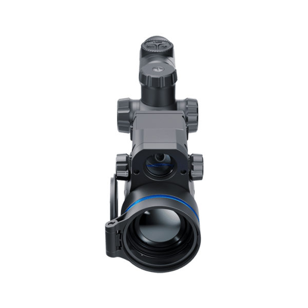 Front view of a Thermion 2 LRF XL50 thermal riflescope.
