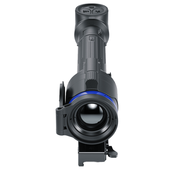 Forward facing view of a Pulsar Talion thermal riflescope.