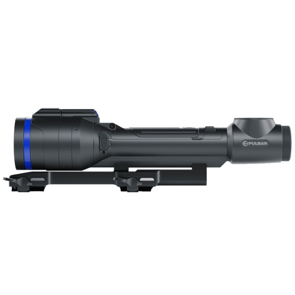 Side view of a Pulsar Talion thermal riflescope.